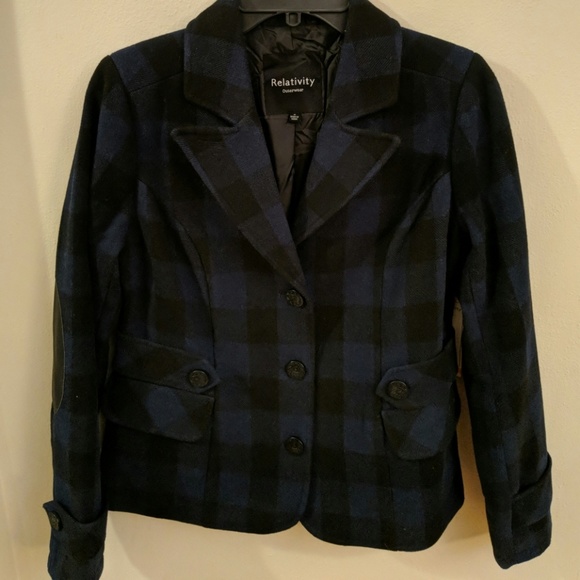 Relativity Jackets & Blazers - NWT Relativity blue and black pea coat